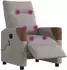 vidaXL Elektrischer Massagesessel, neigbar, Stoff taupe (3324003)