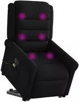 vidaXL Elektrischer Massagesessel mit Aufstehhilfe Schwarz Stoff