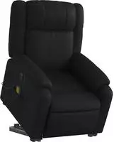 vidaXL Massagesessel mit Aufstehhilfe Elektrisch Schwarz Kunstleder