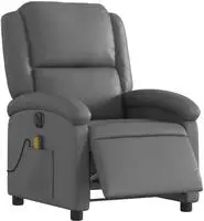 vidaXL Massagesessel Elektrisch Grau Kunstleder