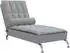 vidaXL Massage-Chaiselongue mit Nackenrolle, hellgrau, Stoff (379443)