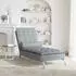 vidaXL Massage-Chaiselongue mit Nackenrolle, hellgrau, Stoff (379443)