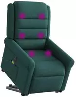 vidaXL Elektrischer Massagesessel mit Aufstehhilfe Dunkelgr&uuml;n Stoff