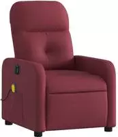 vidaXL Massagesessel Elektrisch Weinrot Stoff