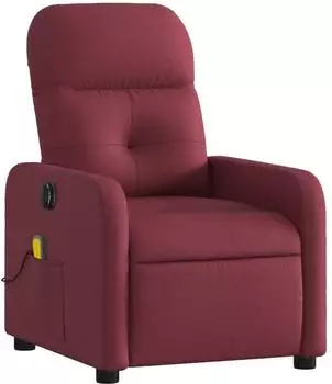 vidaXL Massagesessel elektrisch, weinrot, Stoff (3206789)