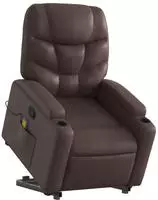 vidaXL Massagesessel mit Aufstehhilfe Braun Kunstleder
