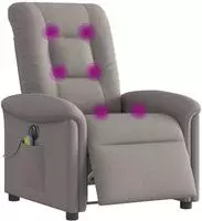 vidaXL Massagesessel Elektrisch Taupe Stoff