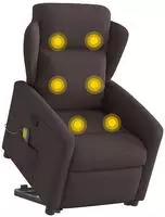 vidaXL Massagesessel mit Aufstehhilfe Dunkelbraun Stoff