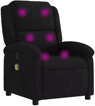 vidaXL Massage-Relaxsessel, neigbar, schwarzer Samt (3205495)