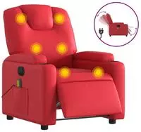 vidaXL Massagesessel Elektrisch Rot Kunstleder