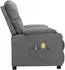 vidaXL Massagesessel elektrisch, grau, Kunstleder (3098874)