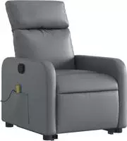 vidaXL Massagesessel mit Aufstehhilfe Grau Kunstleder