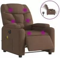 vidaXL Massagesessel Elektrisch Braun Stoff