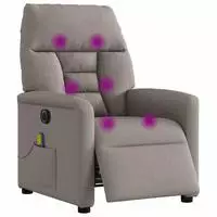 vidaXL Massagesessel Elektrisch Taupe Stoff