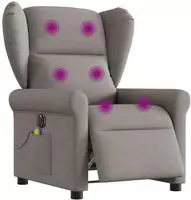 vidaXL Massagesessel Elektrisch Taupe Stoff