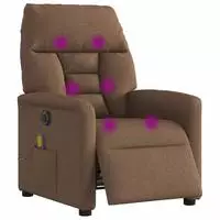 vidaXL Massagesessel Elektrisch Braun Stoff