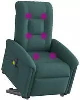vidaXL Elektrischer Massagesessel mit Aufstehhilfe Dunkelgr&uuml;n Stoff