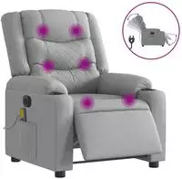 vidaXL Massagesessel Elektrisch Hellgrau Stoff