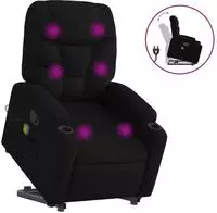 vidaXL Massagesessel mit Aufstehhilfe Schwarz Stoff