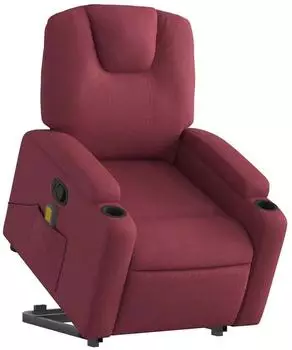 vidaXL Massagesessel mit Aufstehhilfe, weinrot, Stoff (3204383)