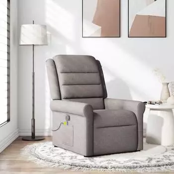 vidaXL Massagesessel verstellbar Stoff taupe