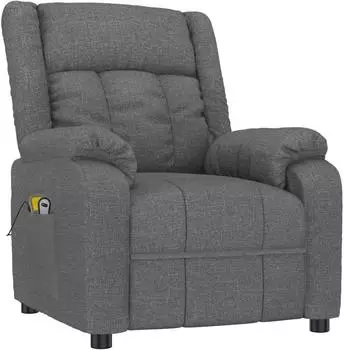 vidaXL Massagesessel elektrisch, dunkelgrau, Stoff (3143580)