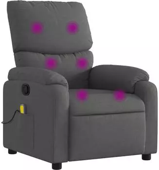vidaXL Massagesessel verstellbar, Stoff, dunkelgrau (3205685)
