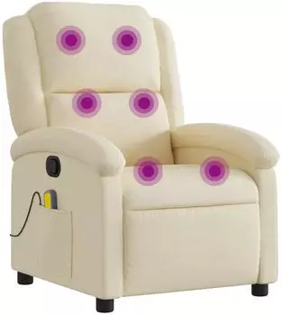 vidaXL Massagesessel, verstellbar, Stoff, creme (3205419)