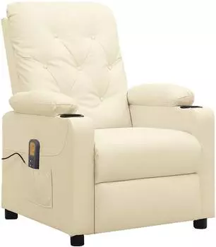 vidaXL Massagesessel Kunstleder, creme (339132)