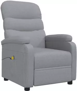vidaXL Massagesessel hellgrau, Stoff, elektrisch (321226)