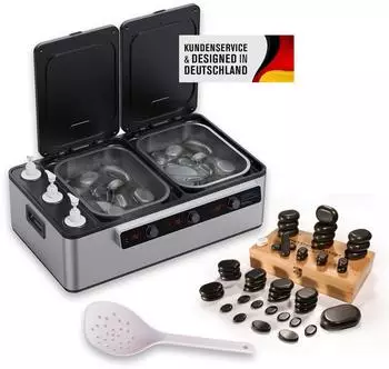 Promafit Hot Stone Wärmegerät 2-in-1 Set mit 45 Steinen