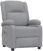 vidaXL Massagesessel Elektrisch Hellgrau Stoff
