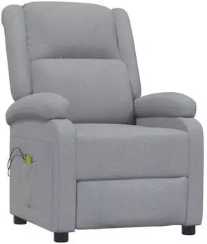 vidaXL Massagesessel elektrisch, Stoff, hellgrau