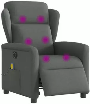 vidaXL Massagesessel elektrisch, Stoff, dunkelgrau (3303125)