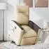 vidaXL Massagesessel mit Aufstehhilfe, verstellbar, Stoff, creme (3324063)