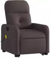 vidaXL Massagesessel mit Aufstehhilfe Dunkelbraun Stoff