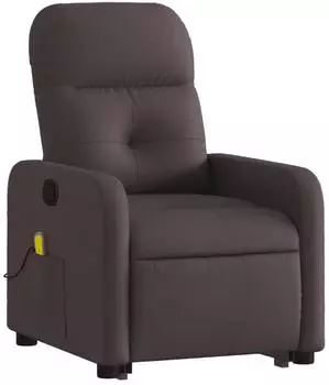 vidaXL Massagesessel mit Aufstehhilfe, dunkelbraun, Stoff (3206809)