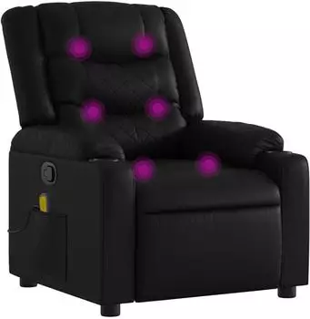 vidaXL Massage-Relaxsessel, Kunstleder, schwarz (3206831)
