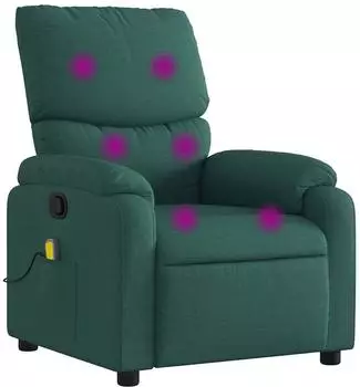 vidaXL Massagesessel dunkelgr&uuml;n, Stoff (373428)