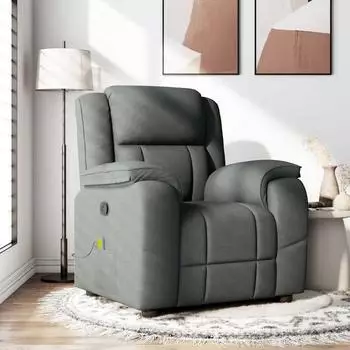 vidaXL Massagesessel Reclinierbar Stoff dunkelgrau (4015711)