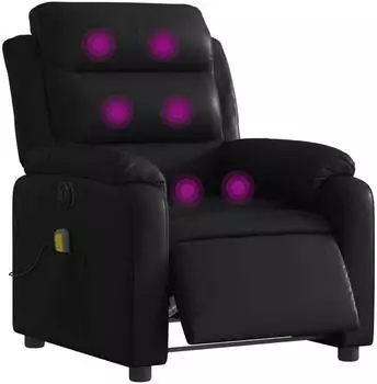 vidaXL Massagesessel elektrisch, Kunstleder, schwarz (3205035)
