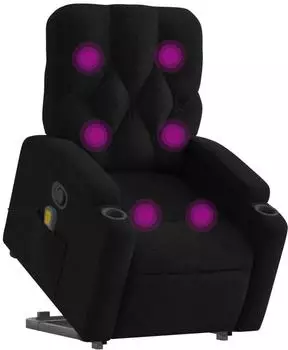 vidaXL Massagesessel mit Aufstehhilfe, schwarz, Stoff (3204724)