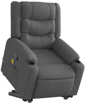 vidaXL Massagesessel mit Aufstehhilfe, dunkelgrau, Stoff (3206577)