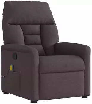 vidaXL Massagesessel, neigbar, Stoff, dunkelbraun