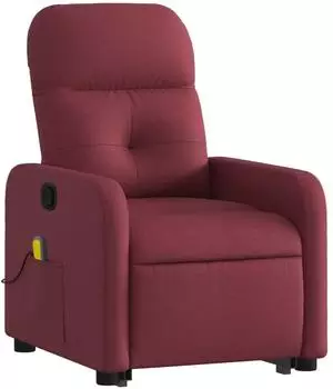 vidaXL Massagesessel mit Aufstehhilfe, Weinrot, Stoff (3206807)