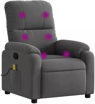 vidaXL Massage-Relaxsessel dunkelgrau, Mikrofaserstoff (3206129)