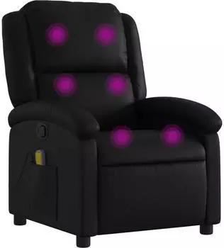 vidaXL Massage-Relaxsessel, Kunstleder, schwarz (3205447)