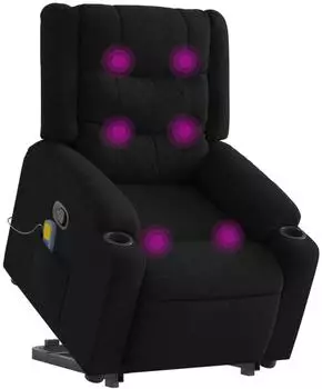 vidaXL Massagesessel mit Aufstehhilfe, schwarz, Stoff (3206578)