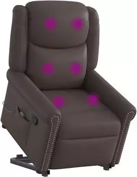 vidaXL Stehsessel Massage, Kunstleder, gl&auml;nzendes braun (3303421)