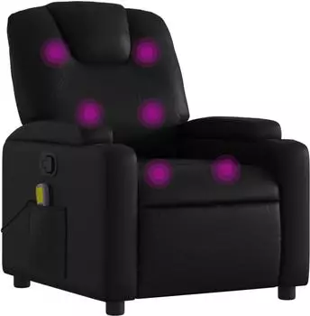 vidaXL Massage-Relaxsessel, neigbar, Kunstleder, schwarz